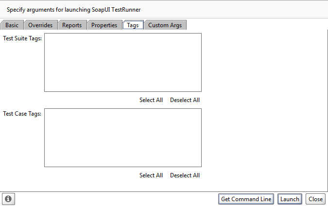 ReadyAPI: The Tags tab of the test runner
