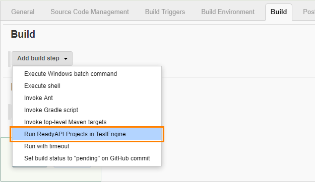 Run the test using Jenkins: Add the build step