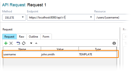 Select request to remove user Managing TestEngine users: Select request to remove user