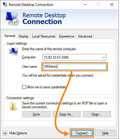 Install TestEngine on Azure: Connect to remote desktop