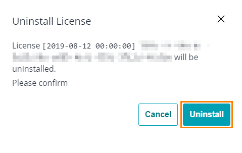 Deactivating license in Web UI: Deactivate license