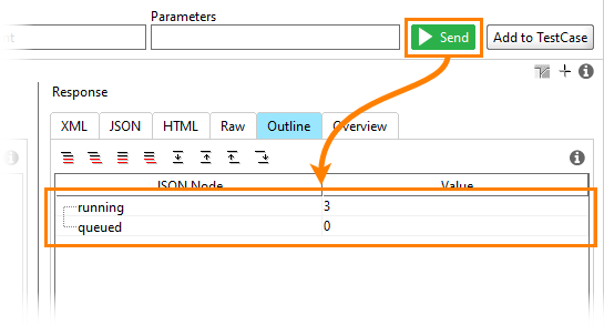 Get TestEngine peak usage: View the response