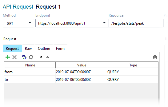 Get peak TestEngine usage statistics: Enter the timeframe
