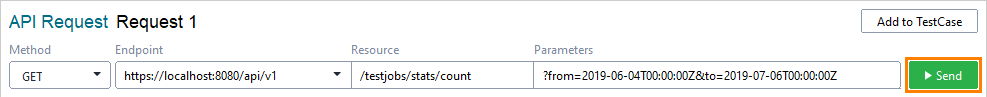 Sending a request Get total TestEngine usage statistics: Send the request