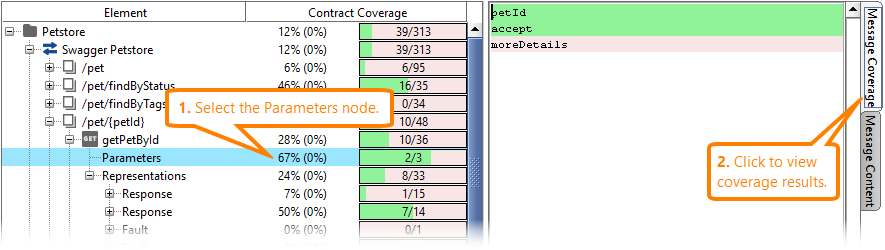 Coverage testing of REST web services: Coverage details