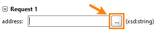Web service testing with ReadyAPI: Calling the Get Data dialog (ellipsis button)