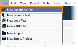 Functional API testing in SoapUI: Create a new project