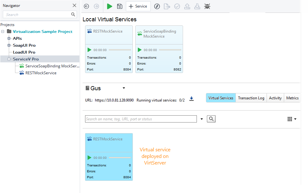 API testing with ReadyAPI: Deployed virtual service