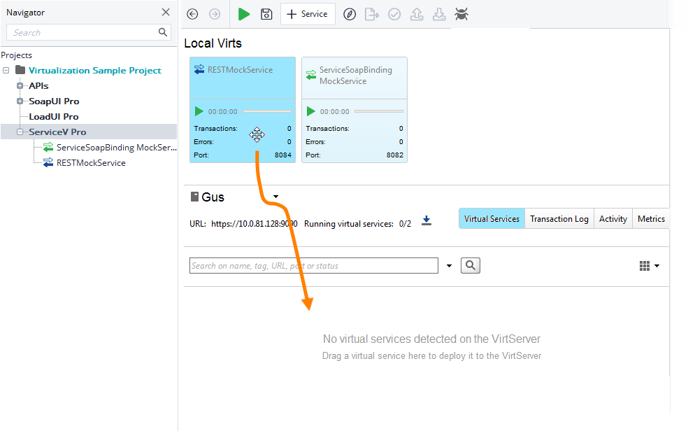API testing with ReadyAPI: Deploying virtual service to VirtServer