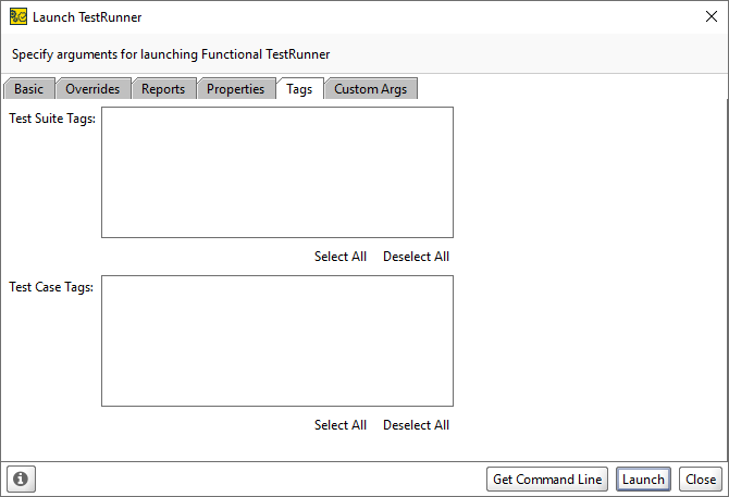 ReadyAPI: The Tags tab of the test runner