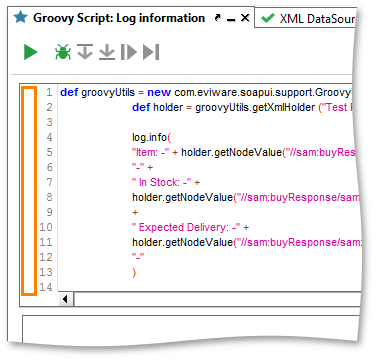 Groovy Script Debugging:  The left margin