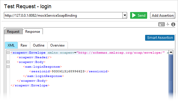 Login request: response message