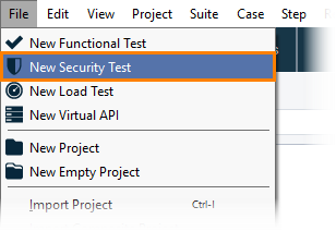 ReadyAPI: Creating a new security test