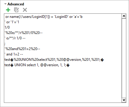 ReadyAPI: XPath Injection scan advanced options