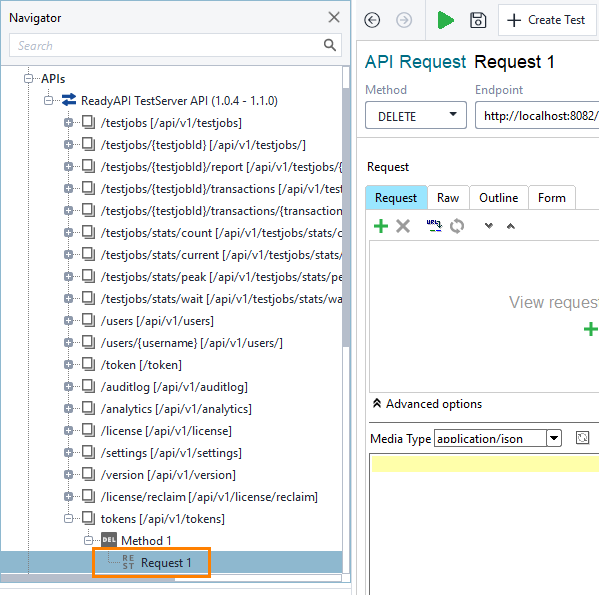 Select the request Revoke all the access tokens: Select a request
