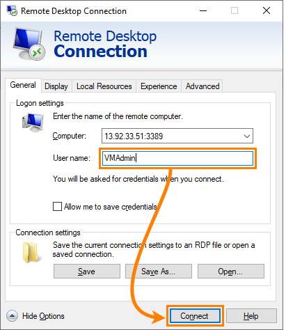 Install TestEngine on Azure: Connect to remote desktop