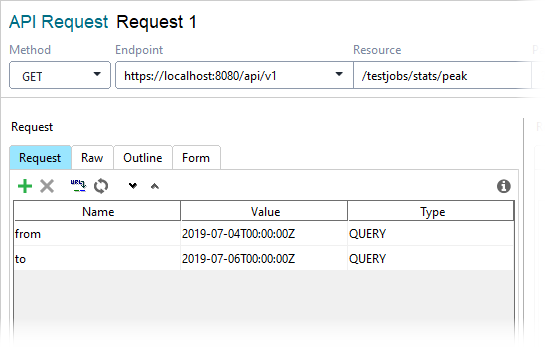 Get peak TestEngine usage statistics: Enter the timeframe