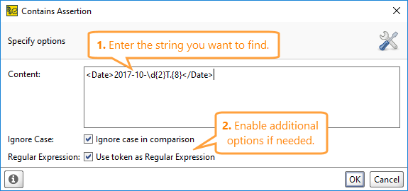 ReadyAPI: Configuring the Contains assertion
