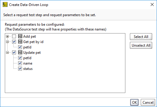 ReadyAPI: Data-Driven Loop dialog