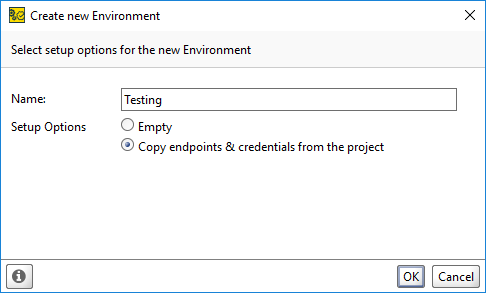 ReadyAPI: Creating an environment