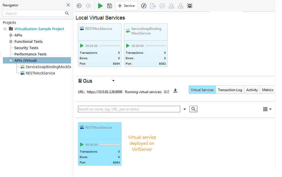 API testing with ReadyAPI: Deployed virtual service