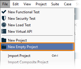 The New Empty Project option