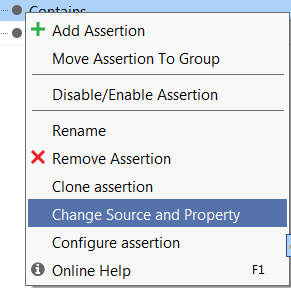 Testing web services: Context menu