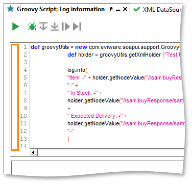 Groovy Script Debugging:  The left margin