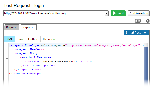 Login request: response message
