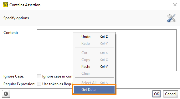 Web service testing with ReadyAPI: Select a property value for the Contains assertion
