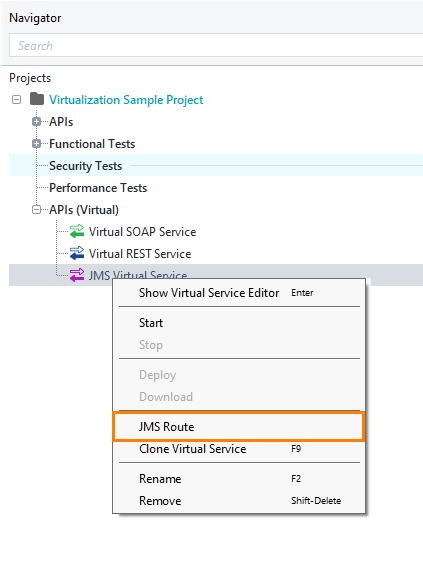 Service virtualization and API testing: Create JMS virtual operation