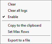 ReadyAPI Logs: Logs context menu