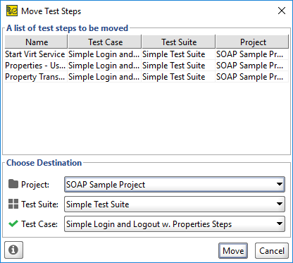 Move TestSteps dialog
