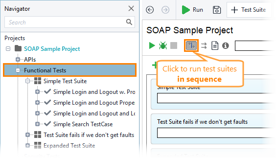 Run test suites in sequence
