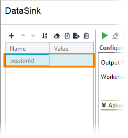 Excel DataSink Example: Adding data sink property