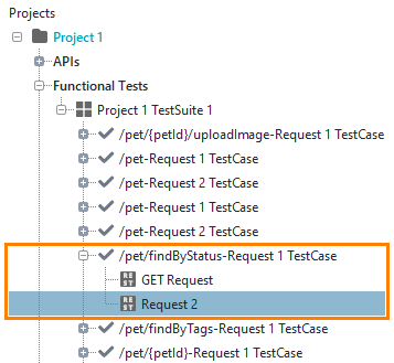 Functional web service testing with ReadyAPI: New request in the test case