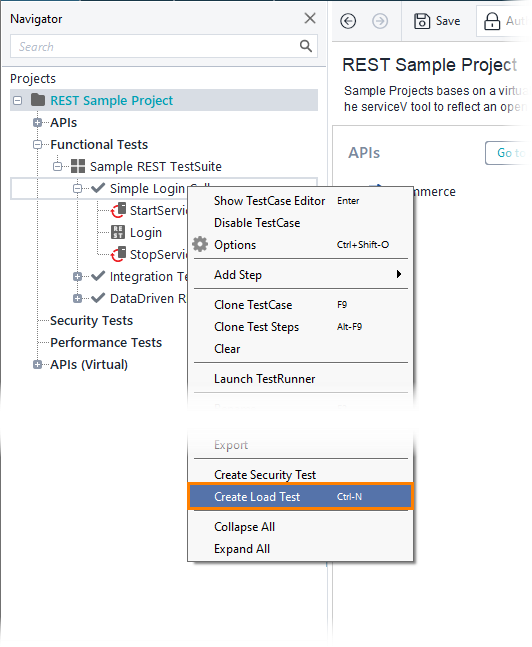 API load testing with ReadyAPI: New load test
