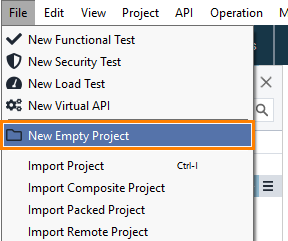 The New Empty Project option