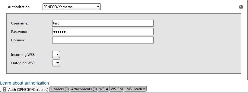 API testing with ReadyAPI: Specifying SPNEGO/Kerberos authentication details
