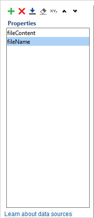 Directory data source example: Data source properties