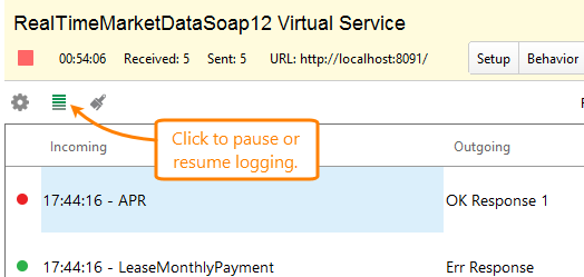 Pause or resume logging Service virtualization and API testing: Enable and disable logging