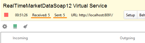 Received and sent messages Service virtualization and API testing: Received and sent messages