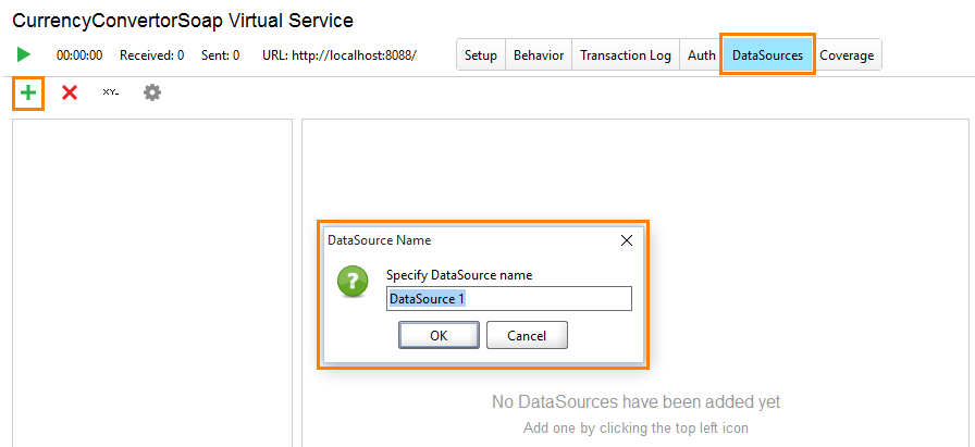 Service virtualization and API testing: Creating a new data source