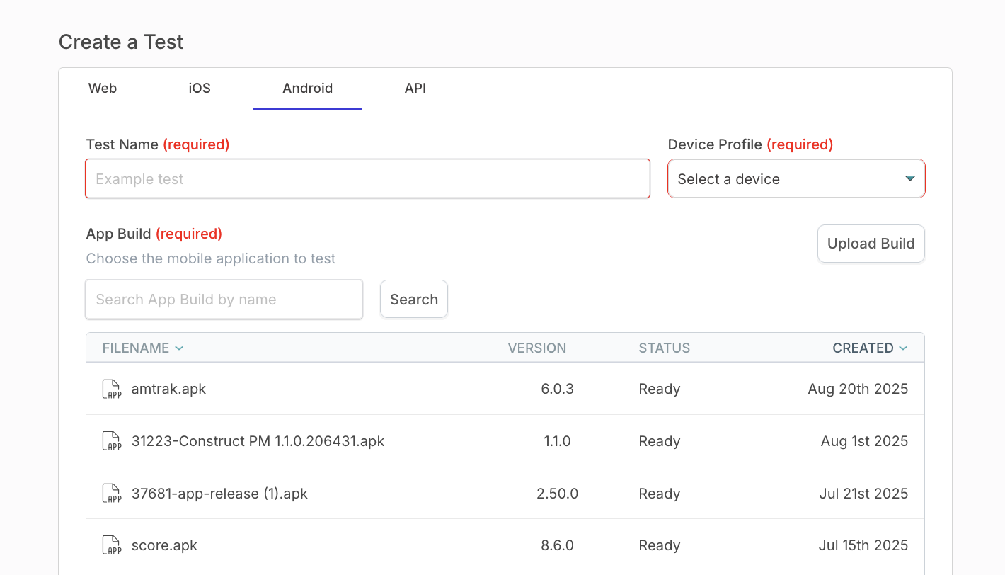 Device picker modal