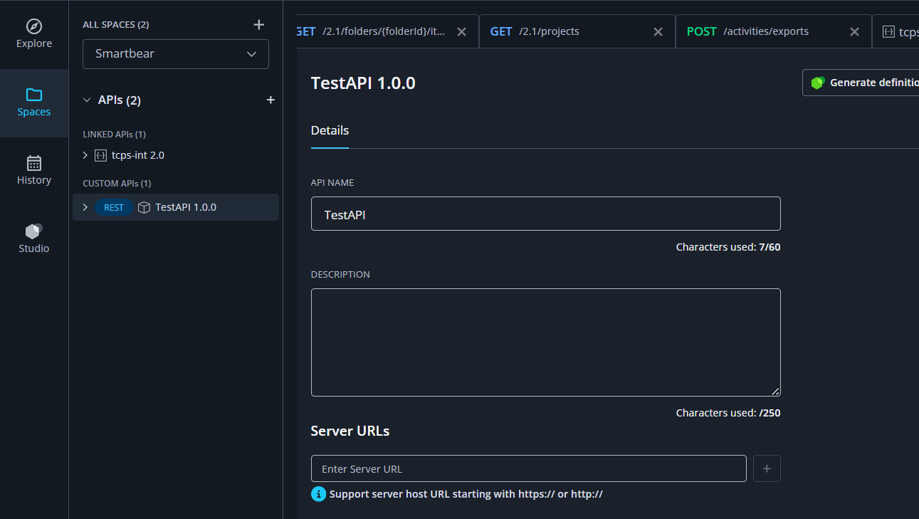 Export to Swagger Studio