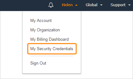Security Credentials Security Credentials