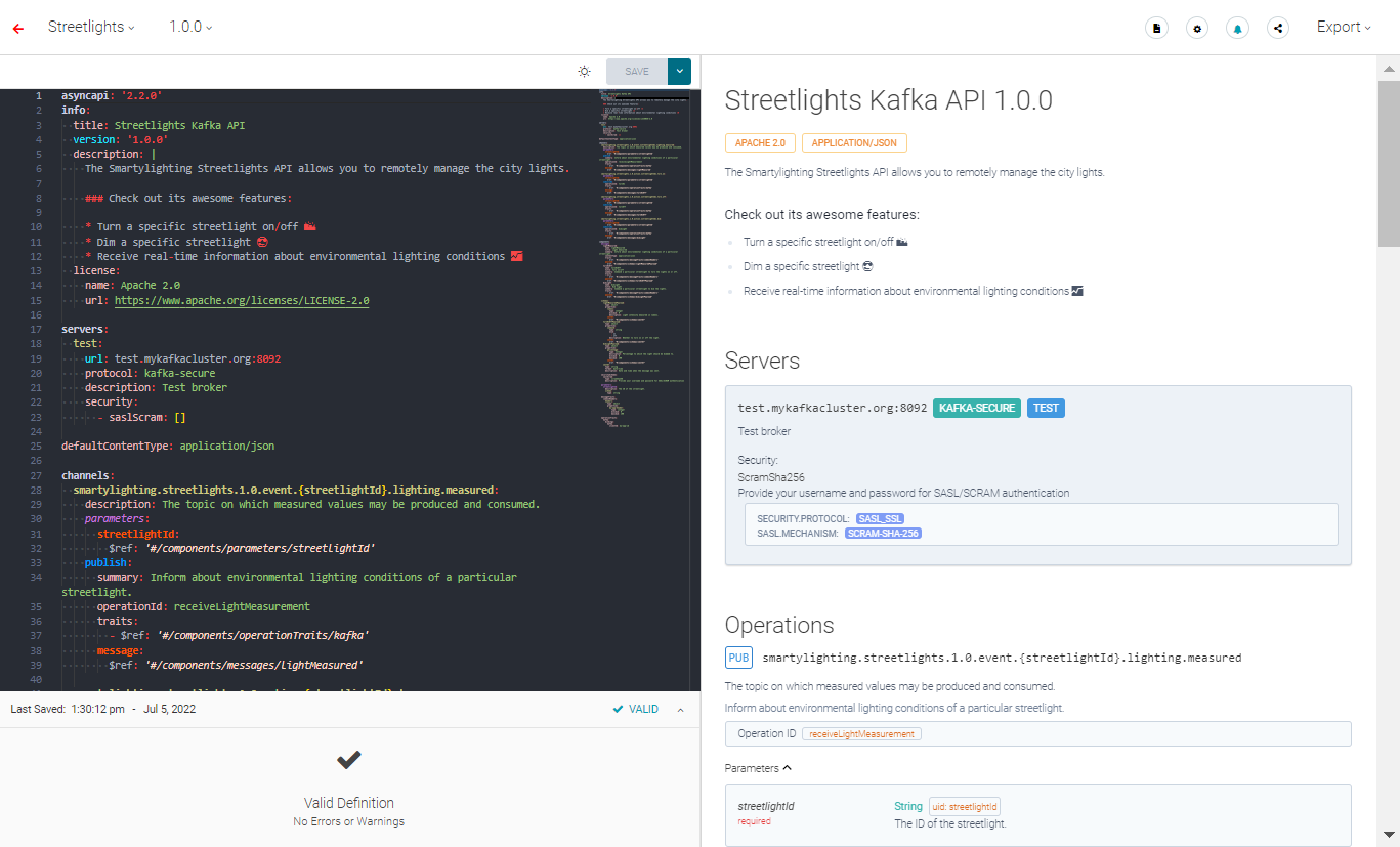 SwaggerHub AsyncAPI editor SwaggerHub AsyncAPI editor
