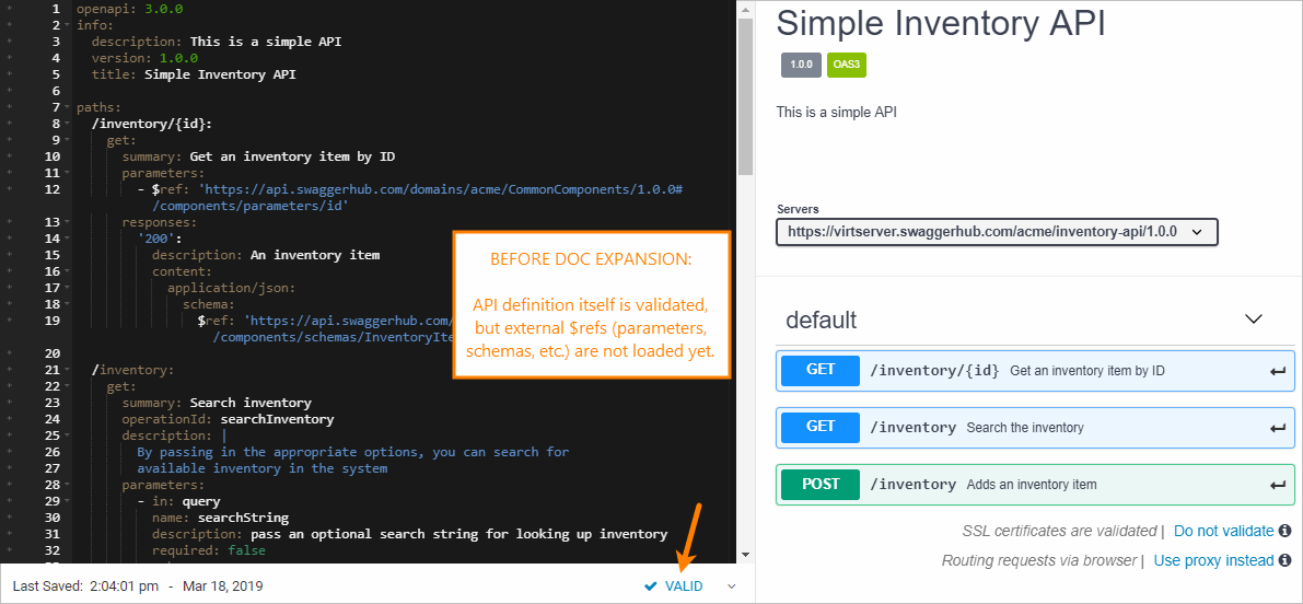 Validation status before API doc expansion Validation status before API doc expansion
