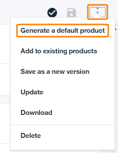 Generate a default product Generate a default product