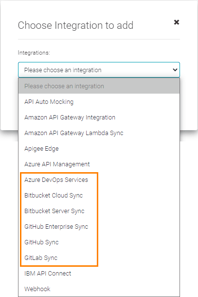 A list of available source control integrations A list of available source control integrations